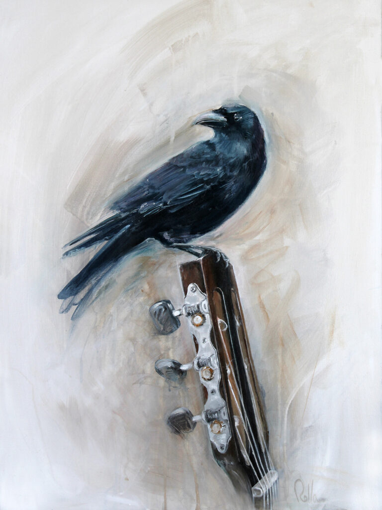 Corneille acrylique - Nocturne sur les cordes - ROLLA