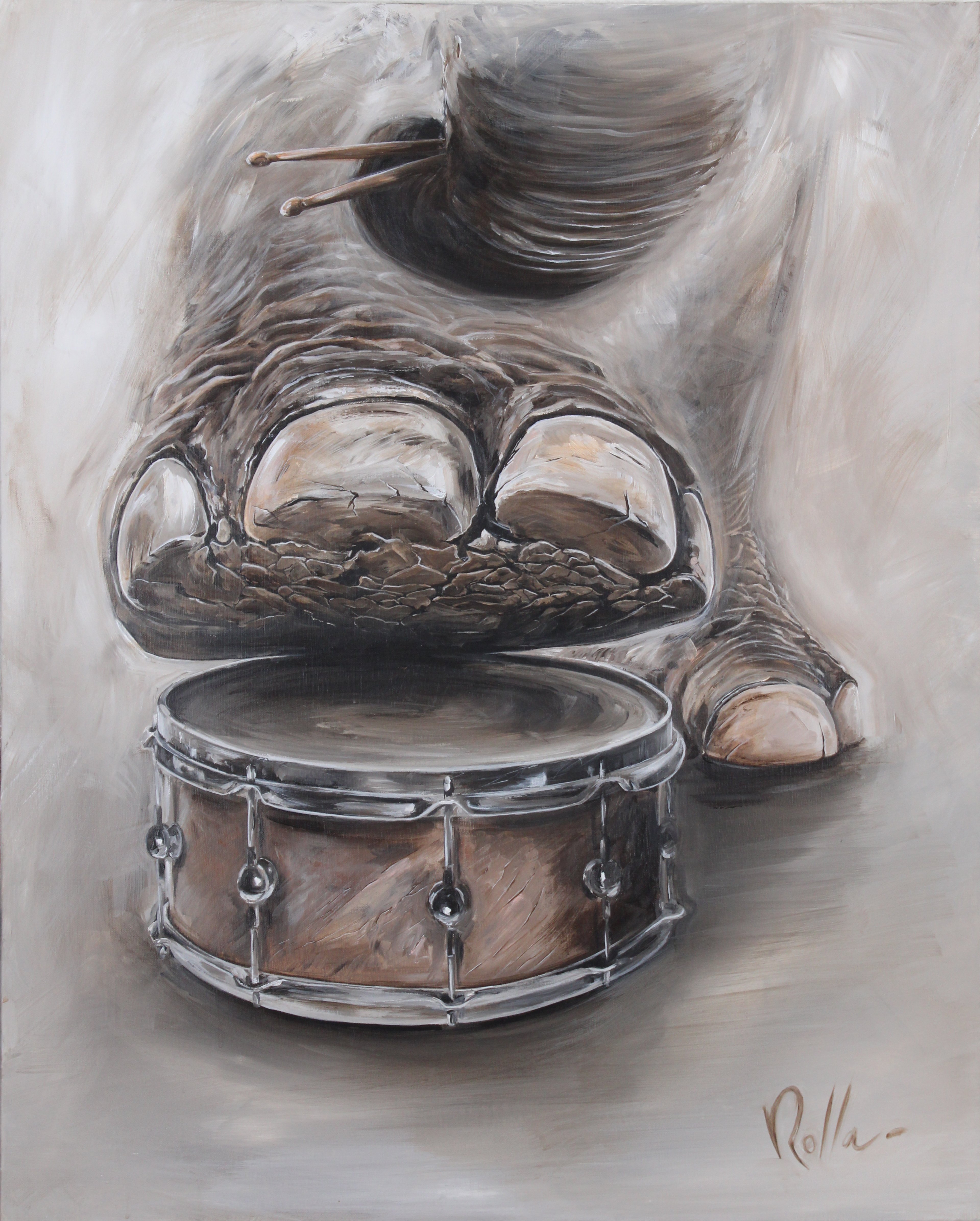 Elephant acrylique - Ecrasement Rythmique - ROLLA