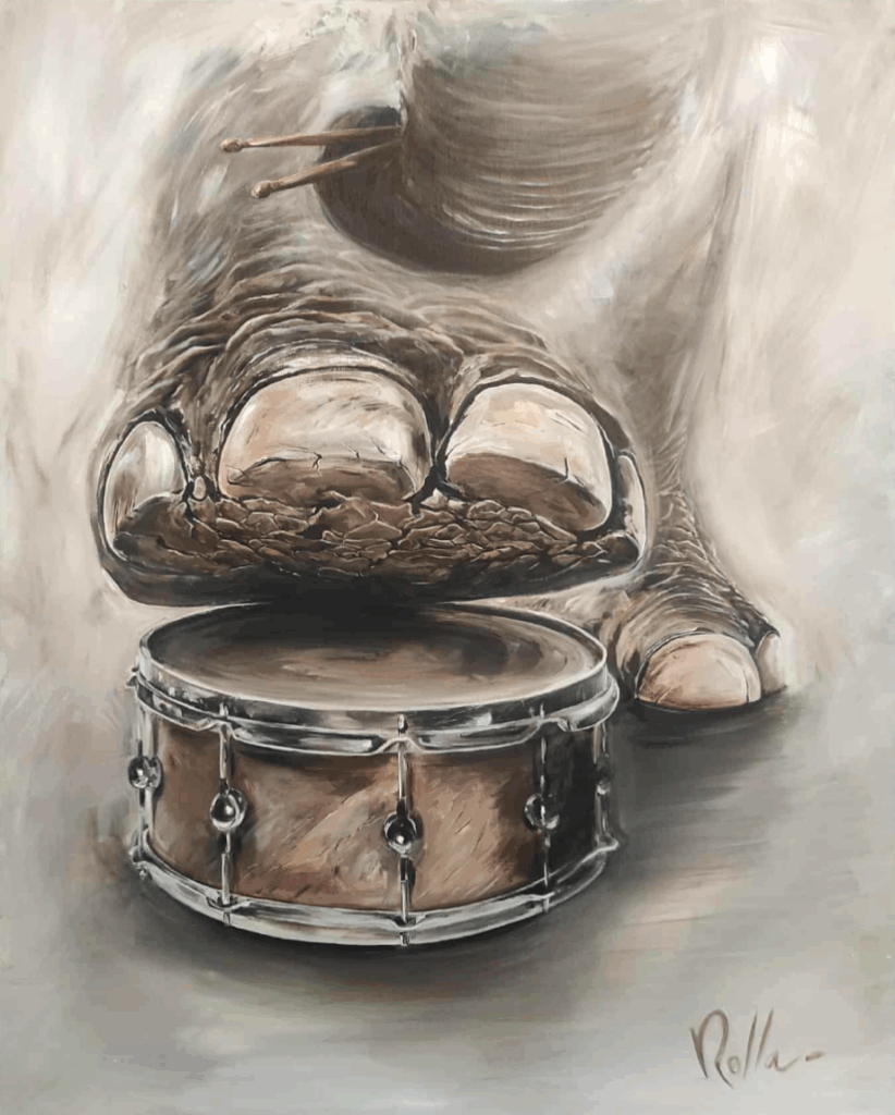 Ecrasement Rythmique - Acrylique sur toile - ROLLA - Artiste peintre