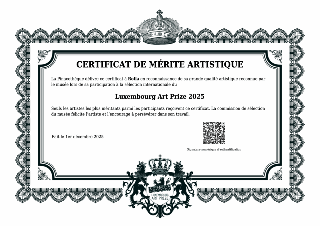 luxembourg art prize 2025 - certificate de mérite artistique 2025