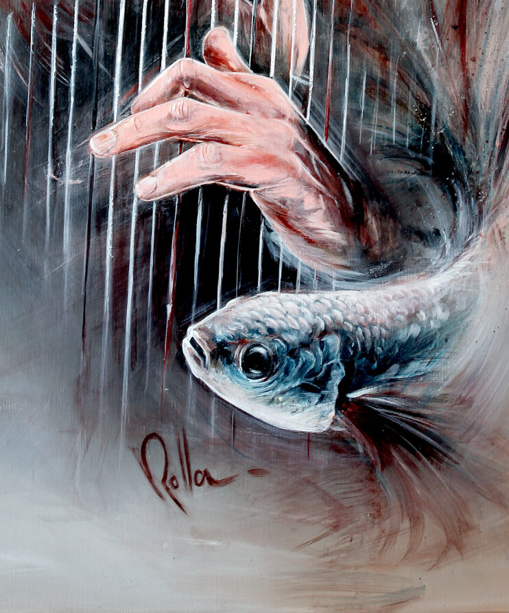 vibration aquatique - rolla-art - artiste peintre - peinture acrylique poissons